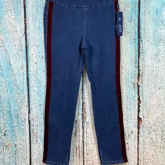 CHARTER CLUB NWT Velvet Trim PullOn Jeans - Picture 9 of 15